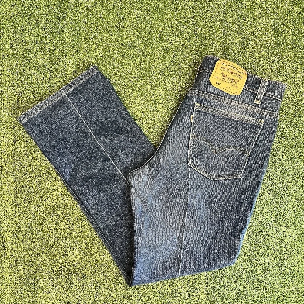 Vintage Levis 517 Jeans 36x30 Bootcut Denim Orange Tab Jeans USA 34x27 Fit